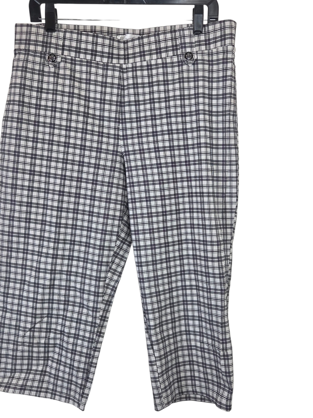 Madison Black and White Plaid Trousers